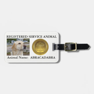 Registered Service Animal Tag (with PHOTO/NAME)