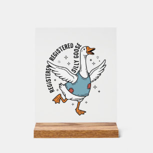 Registered Silly Goose Vintage Vector Shirt Design Acrylic Sign