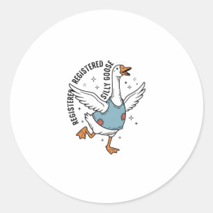 Registered Silly Goose Vintage Vector Shirt Design Classic Round Sticker