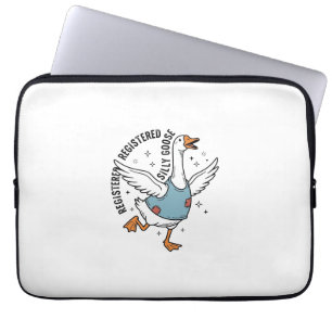 Registered Silly Goose Vintage Vector Shirt Design Laptop Sleeve