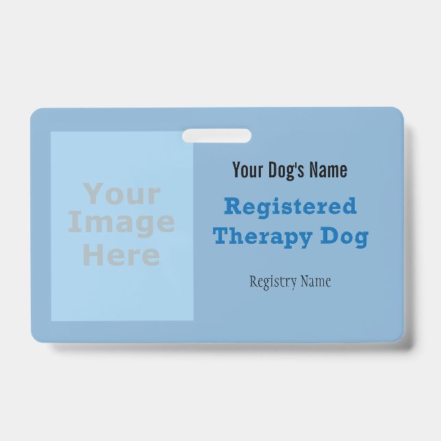 Registered Therapy Dog Badge ID Badge (Front)