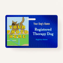 Registered Therapy Dog - Dark Blue Badge