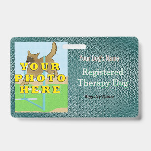 Registered Therapy Dog - Dark Green Badge ID Badge