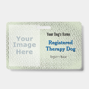 Registered Therapy Dog - Light Green Badge ID Badge