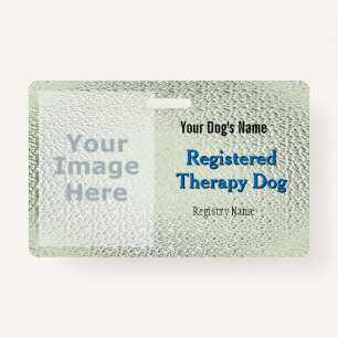 Registered Therapy Dog - Light Green Badge ID Badge