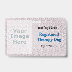 Registered Therapy Dog - Light Pink Badge ID Badge