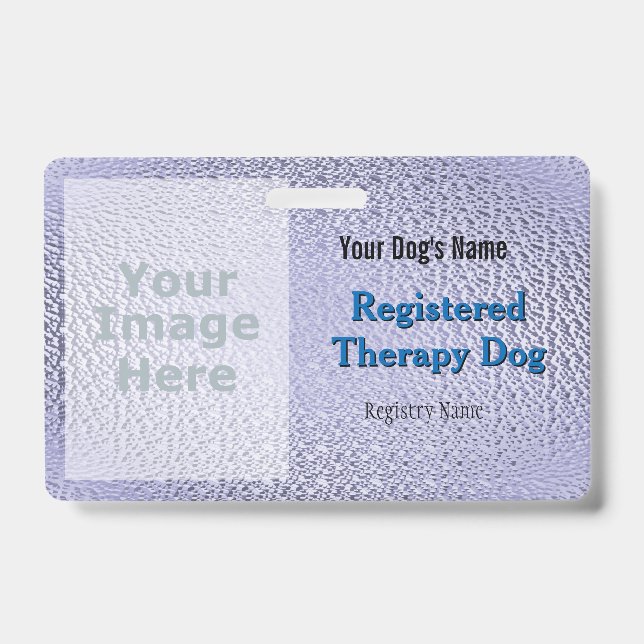 Registered Therapy Dog - Purple Badge ID Badge (Front)