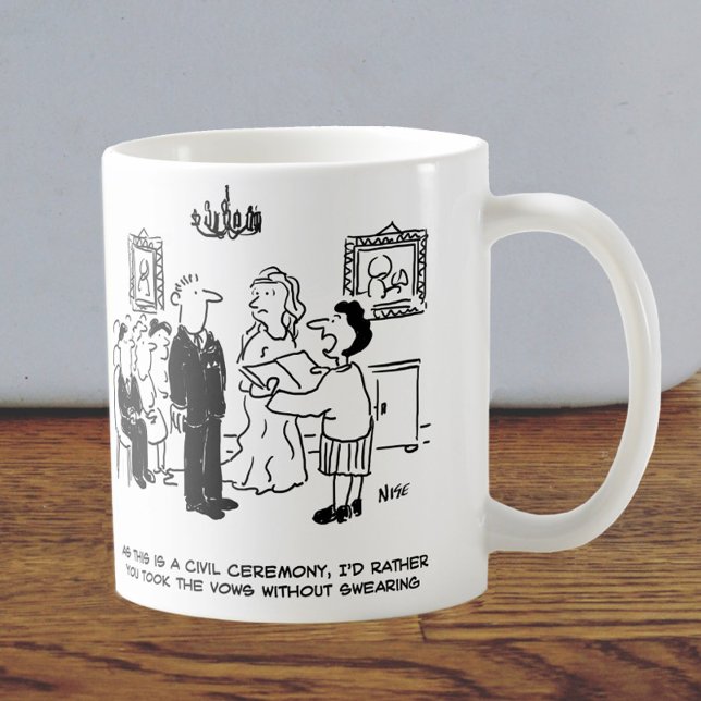 Registrar ask bridegroom to stop swearing coffee mug (Creator Uploaded)