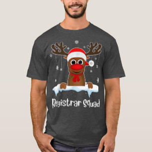 Registrar Squad Xmas Reindeer Santa Hat Christmas T-Shirt
