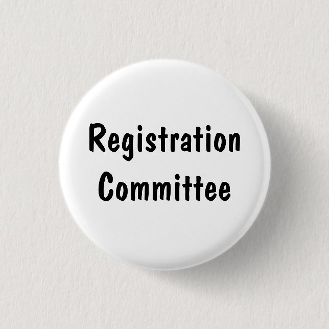 Registration Committee 3 Cm Round Badge (Front)