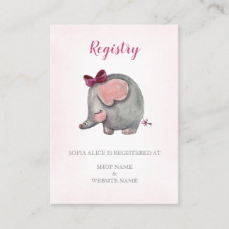 Registry card | Baby shower Girl | Enclosure card