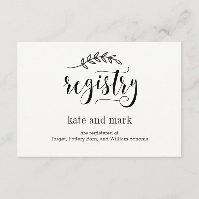 Registry Cards - Rustic Elegance - Kraft (Front)