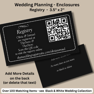 Registry Details - Black White Infinity Scroll, Enclosure Card