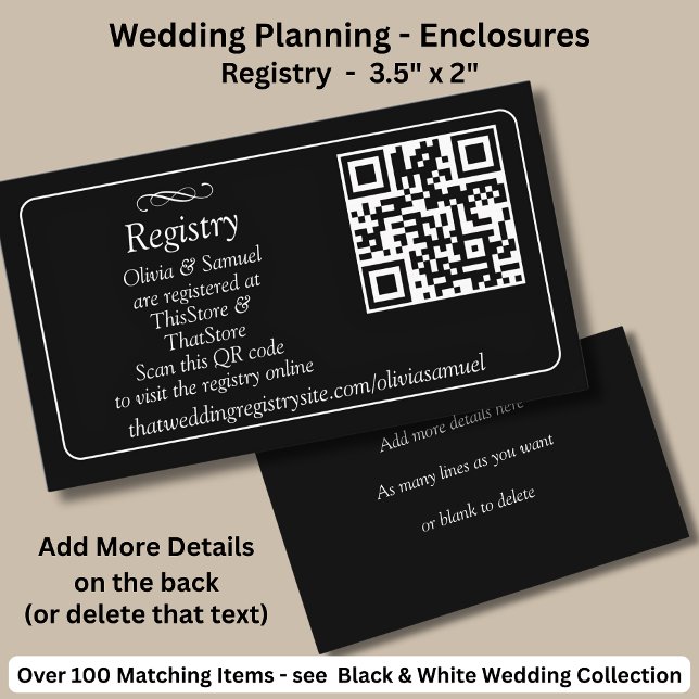 Registry Details - Black White Infinity Scroll, Enclosure Card (Creator Uploaded)