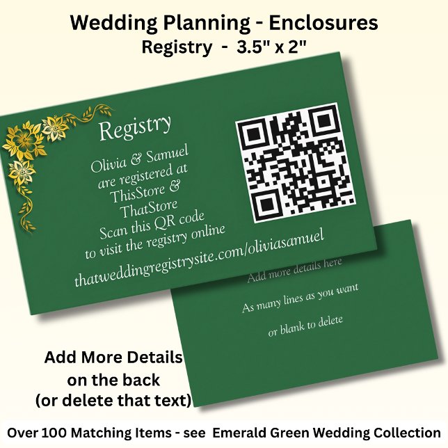 Registry Details - Emerald Green & Gold Enclosure Card (Creator Uploaded)