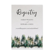 Registry Enclosure Card. Rustic Watercolor Forest 