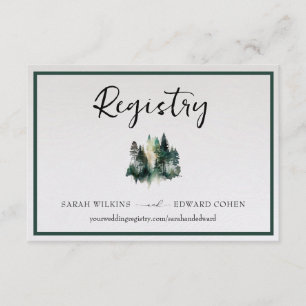 Registry Enclosure Card, Rustic Watercolor Forest