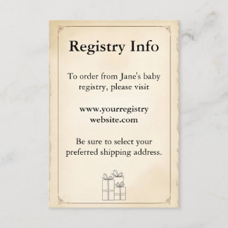 Registry Insert Card