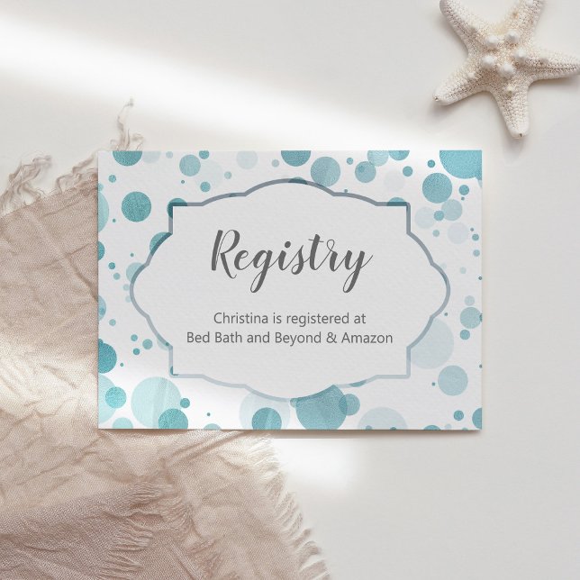 Registry Insert Card, Blue Dots Boy Baby Shower (Creator Uploaded)