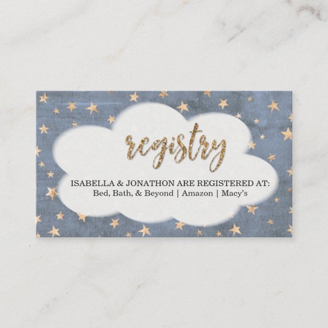 Registry Insert for Boy's Baby Shower Invitation (Front)