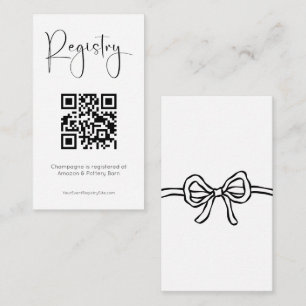 Registry Modern Bridal Shower Bow QR Code Enclosure Card