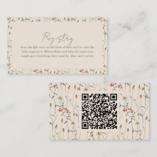 Registry QR Code Wildflower Meadow Baby Shower Enclosure Card