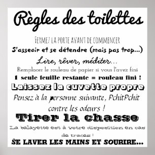 Règles des toilettes poster