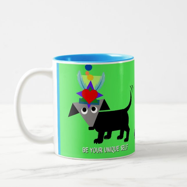 Rego Berto mug, "Be Your Unique Self" Two-Tone Coffee Mug (Left)