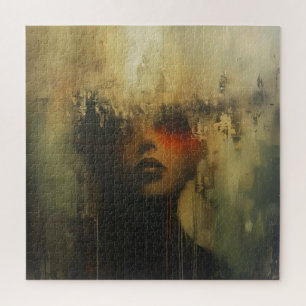 Regret Girl Abstract Art Jigsaw Puzzle