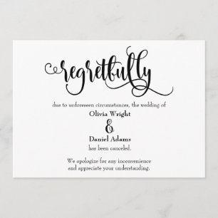 Regretfully Script Cancelled Wedding Announcement