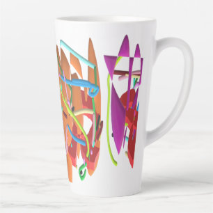 Regular art pattens modern entwined shapes latte mug