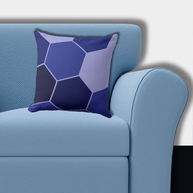 Regular Blue Hexagon Pattern Cushion (Blue Hexagon Pattern)