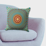 Regular Centred Blue and Orange Star Flower Cushion<br><div class="desc">The regular centred blue and orange star flower throw pillow is part of the - Orange Wall and Home Decor - collection. The surface pattern allows colour customisation. Follow the - Edit with Design Tool - link to select a fill colour and the shapes coloration to create a personalised home...</div>