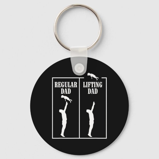 Regular Dad Lifting Dad Funny Bodybuilding Weightl Key Ring (Front)