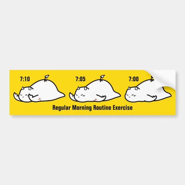 Regular Morning Routine Exercise Bumper Sticker (Front)