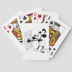 Regular playing cards with Steamboat Willie design