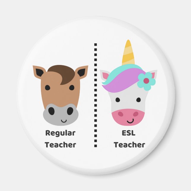 Regular VS ESL Teacher Magnet (Front)
