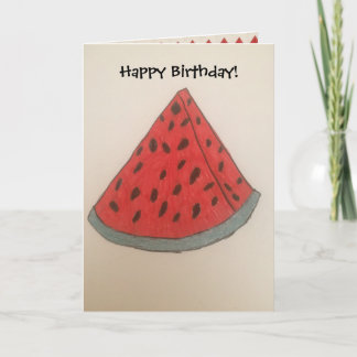 Regular watermelon happy birthday greeting card