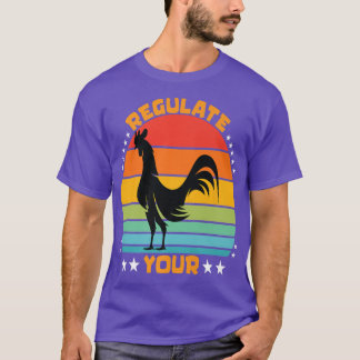 Regulate Your Chicken Rooster Retro Sunset Premium T-Shirt