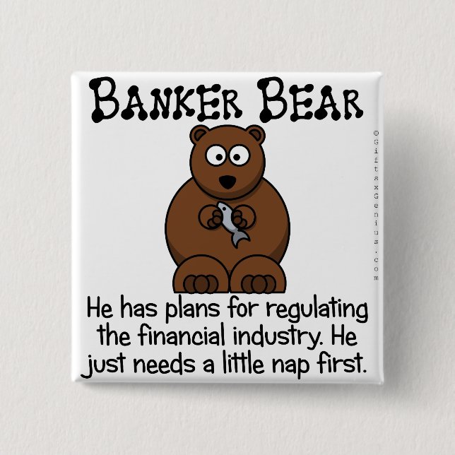 Regulating the financial industry 15 cm square badge (Front)
