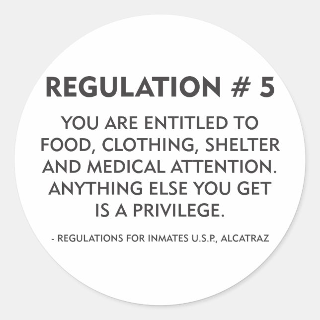 Regulation # 5 classic round sticker (Front)