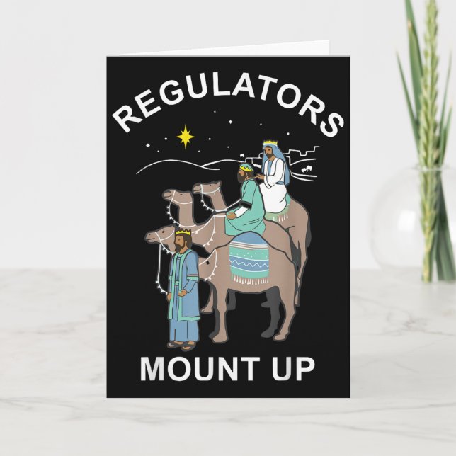 Regulator Mount Cute Up Christmas Three Kings Rein Card (Front)