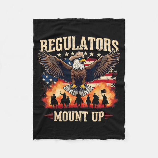 Regulators Mount Up Patriotic 1776 4th Of July Fleece Blanket (Front)