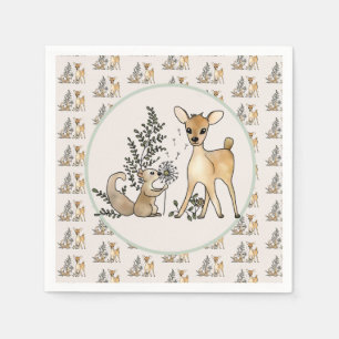 Reh und Eichhörnchen Napkin