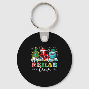 Rehab Crew Wheelchair Santa Reindeer Rehab Nurse C Key Ring