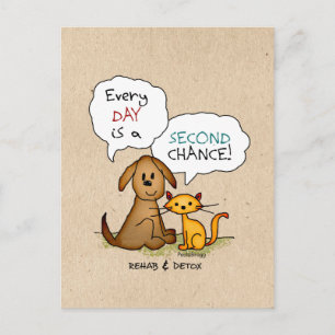 Rehab & Detox Cartoon: Recovery Sobriety DrugFree Postcard