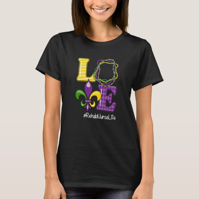 Rehab Nurse Nurse Mardi Gras Leopard Festival Part T-Shirt (Front)