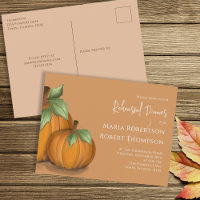 Rehearsal Dinner Autumn Fall Elegant Pumpkins Cute