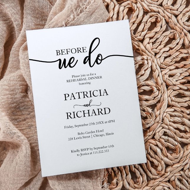 Rehearsal Dinner Before We Do Simple Elegant  Invitation (Creator Uploaded)