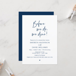 Rehearsal Dinner, Before We Do, We Dine Invitation